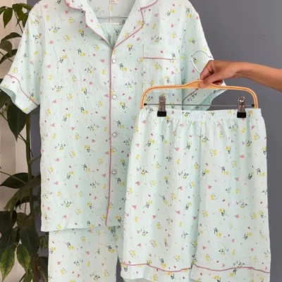 NEW 3 PIECE PURE COTTON PJ SET