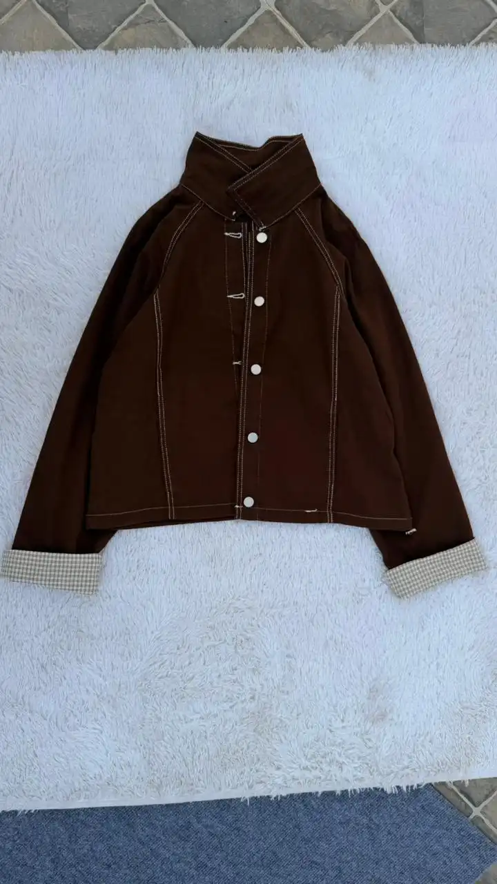 Product image of DEMIN SLEEVE CHECKED FOLD JACKET