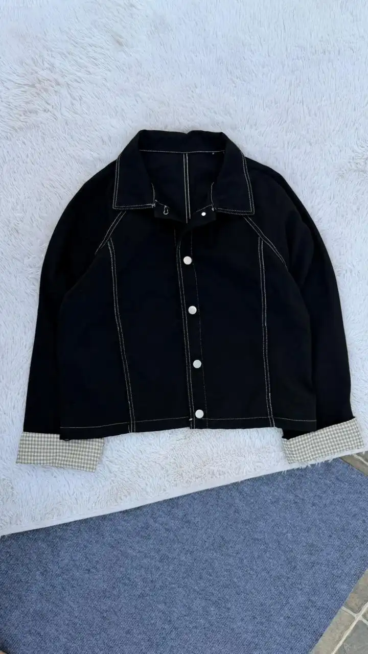 Product image of DEMIN SLEEVE CHECKED FOLD JACKET
