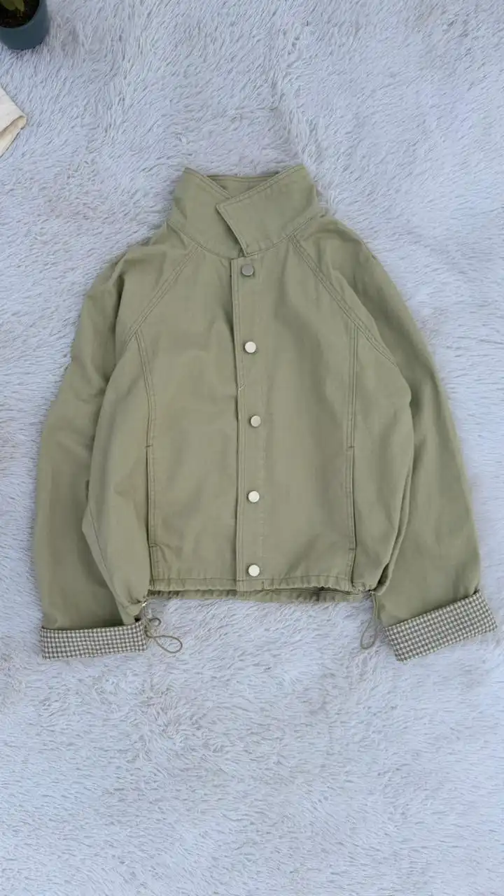 Product image of DEMIN SLEEVE CHECKED FOLD JACKET
