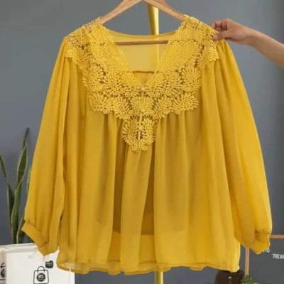 CHIFFON VNECK TWO PIECE TOP