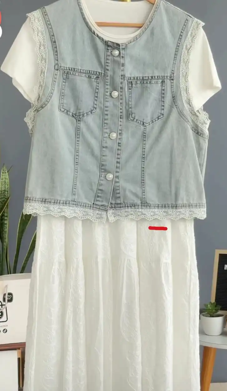 Product image of demin jacket dress set