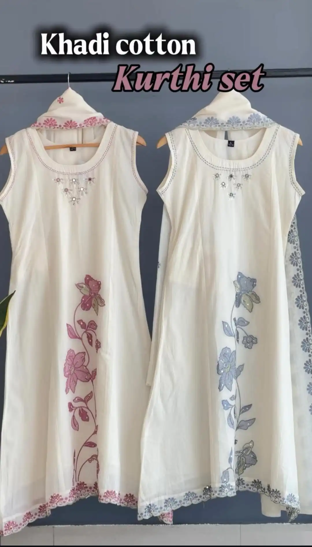 Product image of KHADI COTTON SLEEVELESS KURTHA