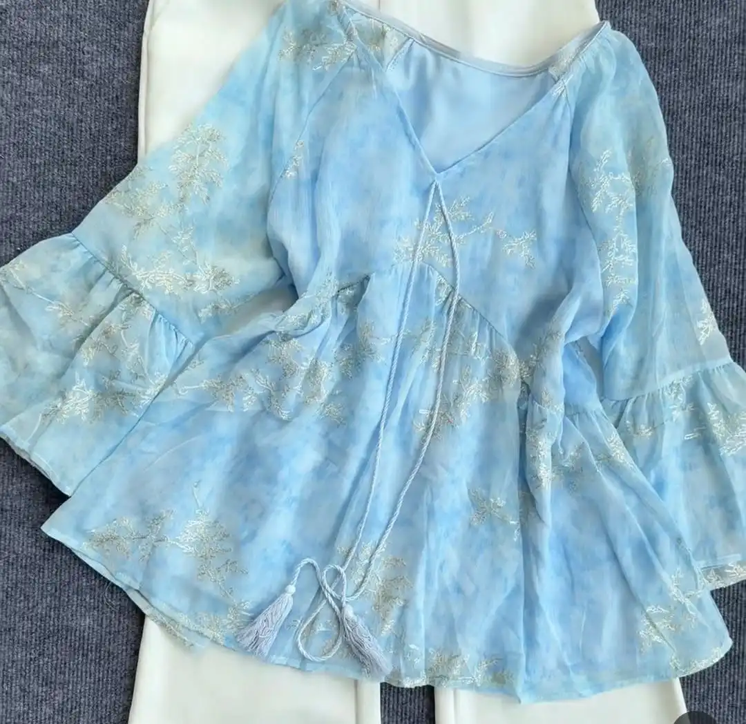 Product image of Floral bell sleeve top
