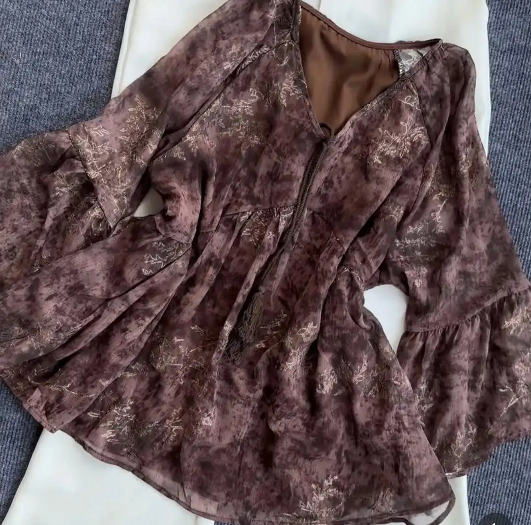 Product image of Floral bell sleeve top
