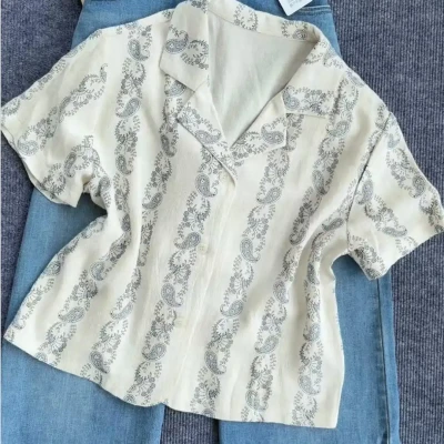 LINEN CROP SHIRT