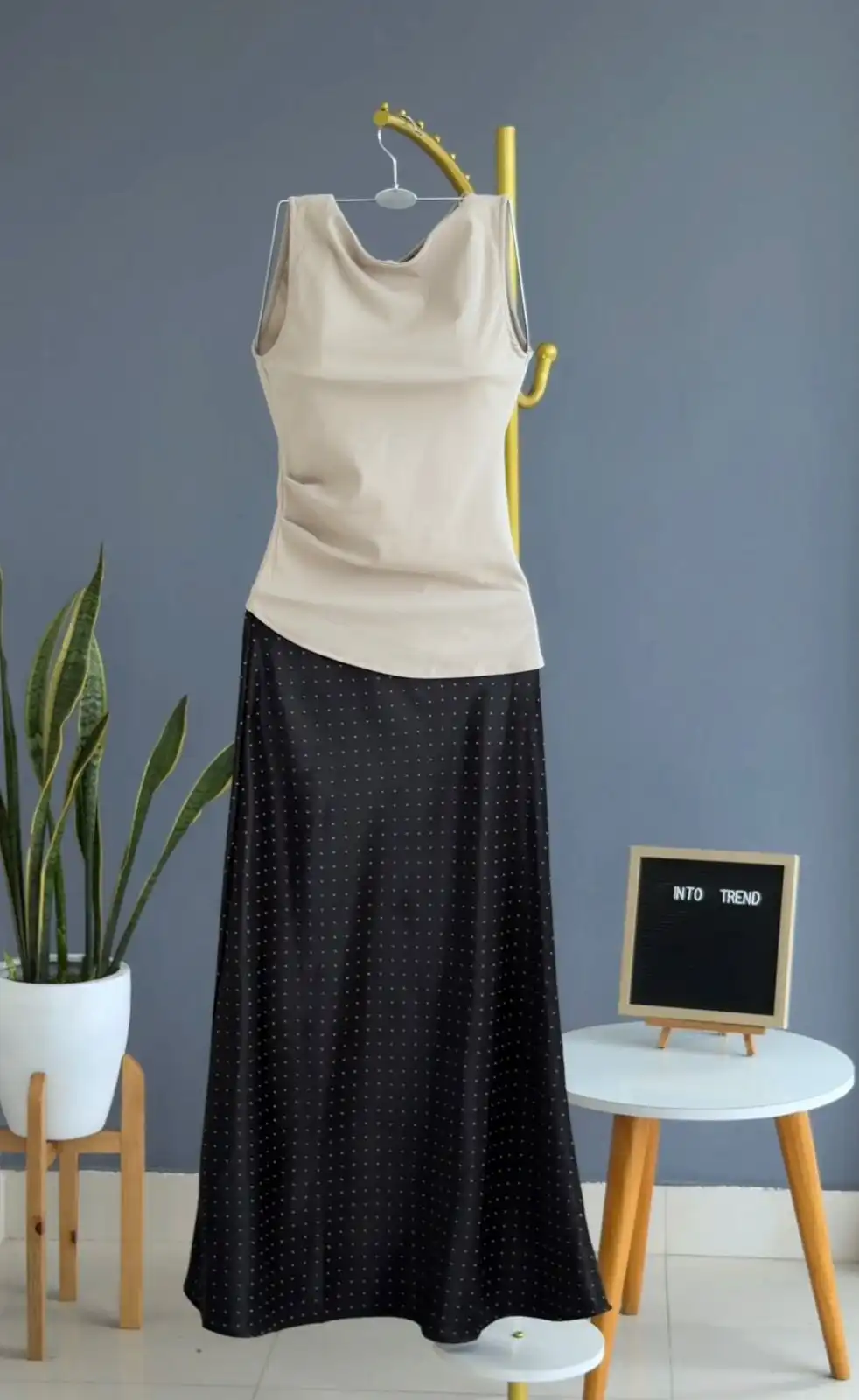 Product image of SATIN SMALL POLKA DOT SKIRT