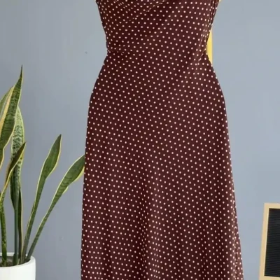 Polka dot one sided dress