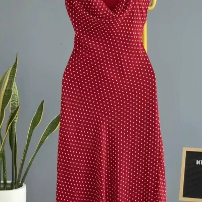 Polka dot one sided dress
