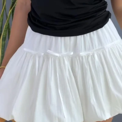 CUTE BOW BUBBLE SKIRT