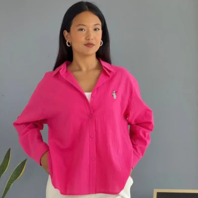 GIRL LOGO LINEN SHIRT