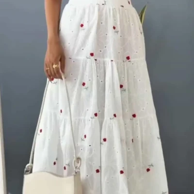 CHICKEN KARI CHERRY PRINT SKIRT