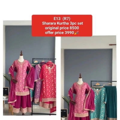 R7 E13 Sharara Kurtha 3pc set