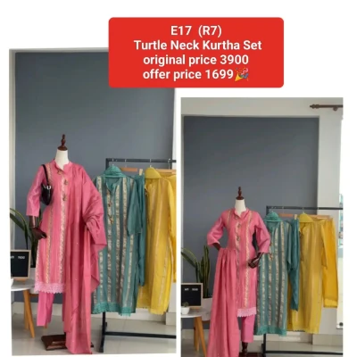 R7 E17 Turtle Neck Kurtha Set