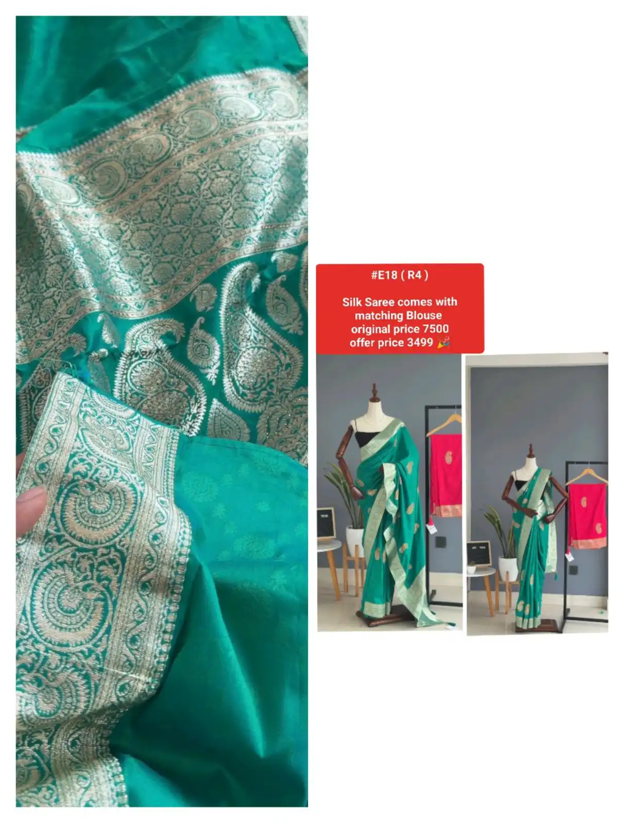 Product image of E18 R4 SILK SAREE WITH BLOUSE