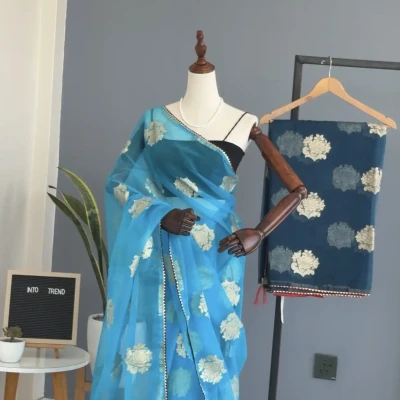 E26 BROCADE NET SAREE