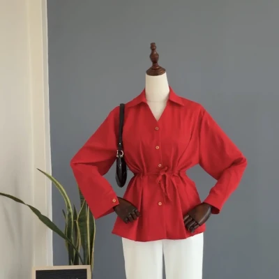 115 2Iin1 CARDIGAN PEPLUM SHIRT