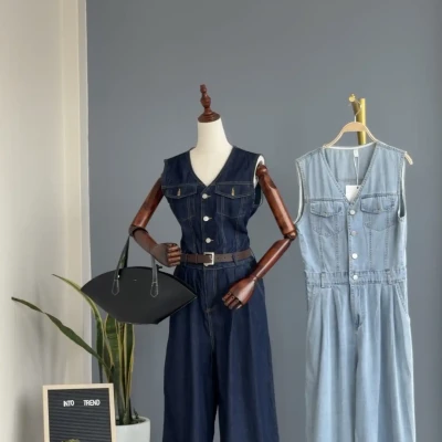 R6 139 DEMIN JUMSUIT WITH BELT ...