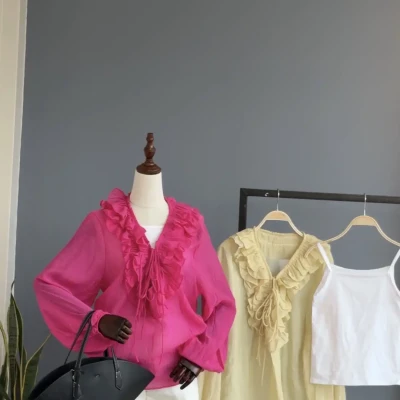 R8 096 OFFER RUFFLE TOP WITH CA...