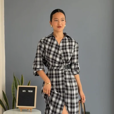 R2 075 ZARA CHECKED DRESS