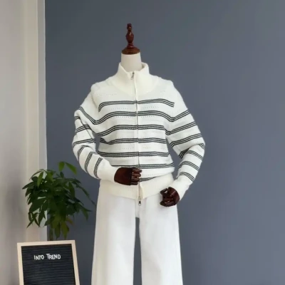 STRIP SWEATER JACKET