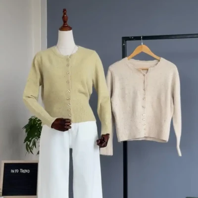 BOW BUTTONED CARDIGAN