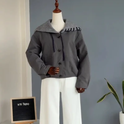 KOREAN KNITTED SCARF JACKET