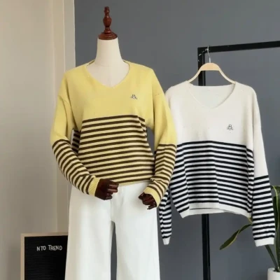 SHEEPEM VNECK STRIPE
