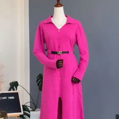 WOOLEN DRESS WITH BELT