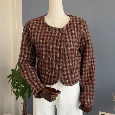 VINTAGE BUTTON TWEED COAT