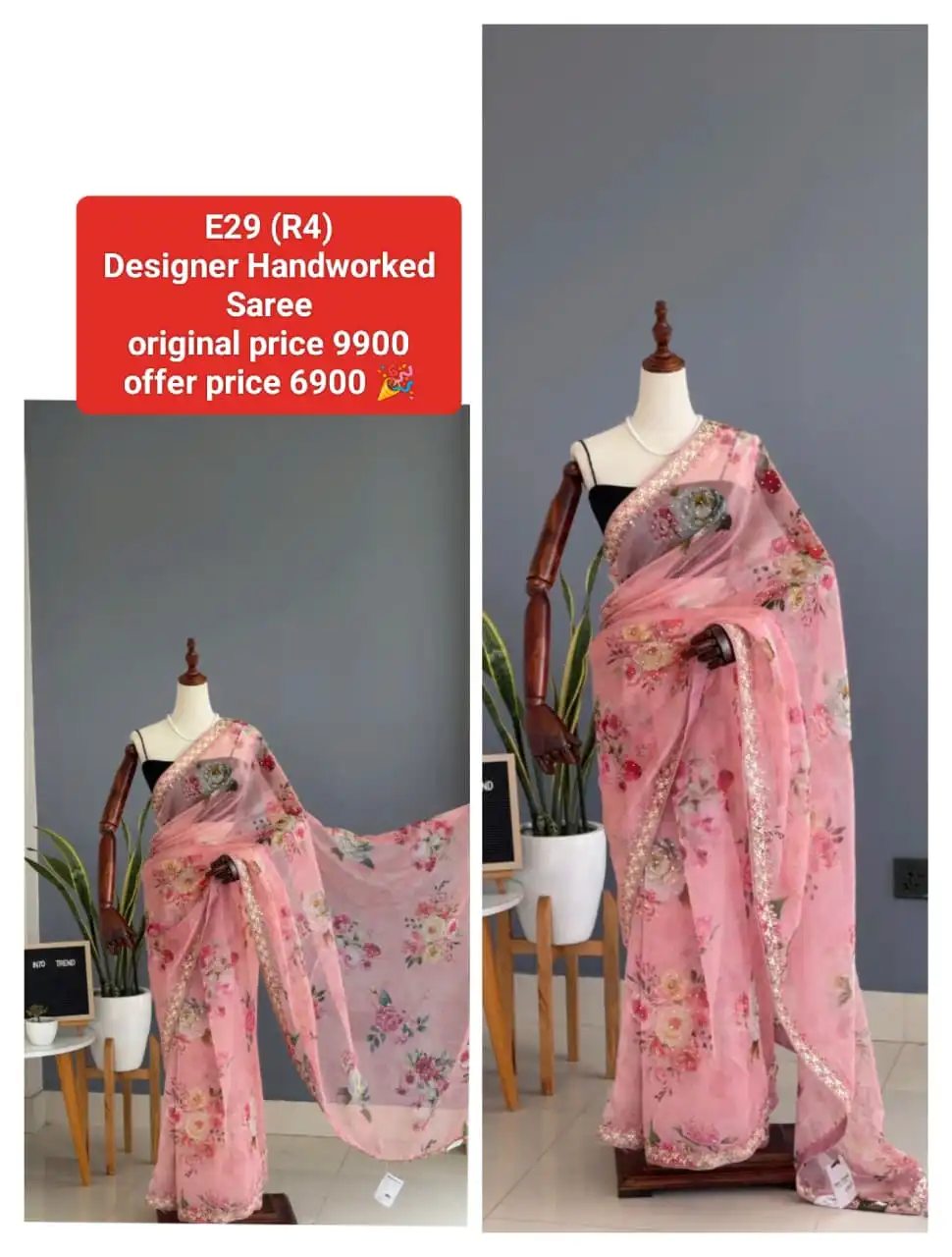 Product image of E29 DESIGNER HANDWORKED SAREE