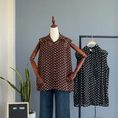 116 POLKA DOT SLEEVELESS SHIRT ...