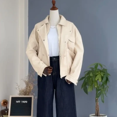 LEATHER  FUR REMOVABALE JACKET