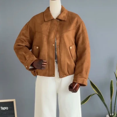 WHITE FUR SUDED  JACKET