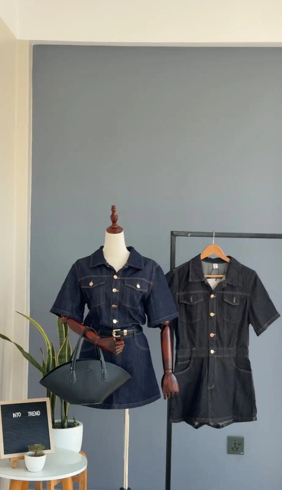 Product image of R6 134 DENIM SHORT ROMPER (*7027)