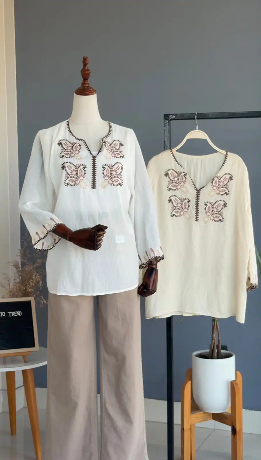 Product image of R3 085 SOFT GEORGETTE EMBROIDERED TOP