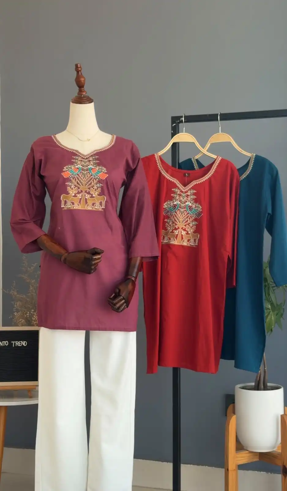 Product image of SHORT KURTHI WITH DEER EMBRODIERY