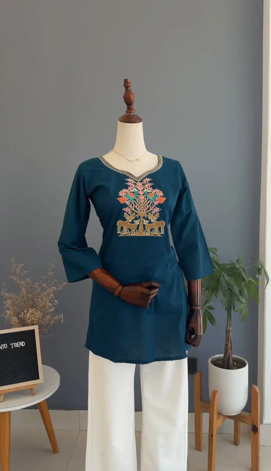 Product image of SHORT KURTHI WITH DEER EMBRODIERY
