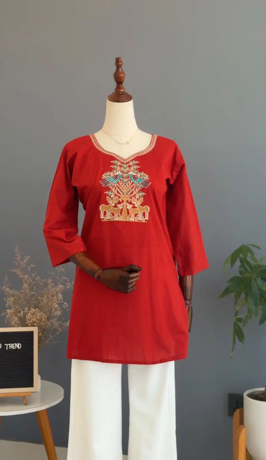 Product image of SHORT KURTHI WITH DEER EMBRODIERY