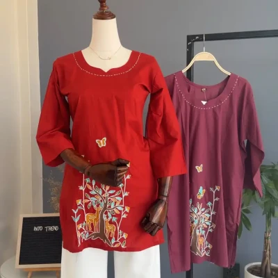 SHORT KURTHI WITH DEER AND BUTT...
