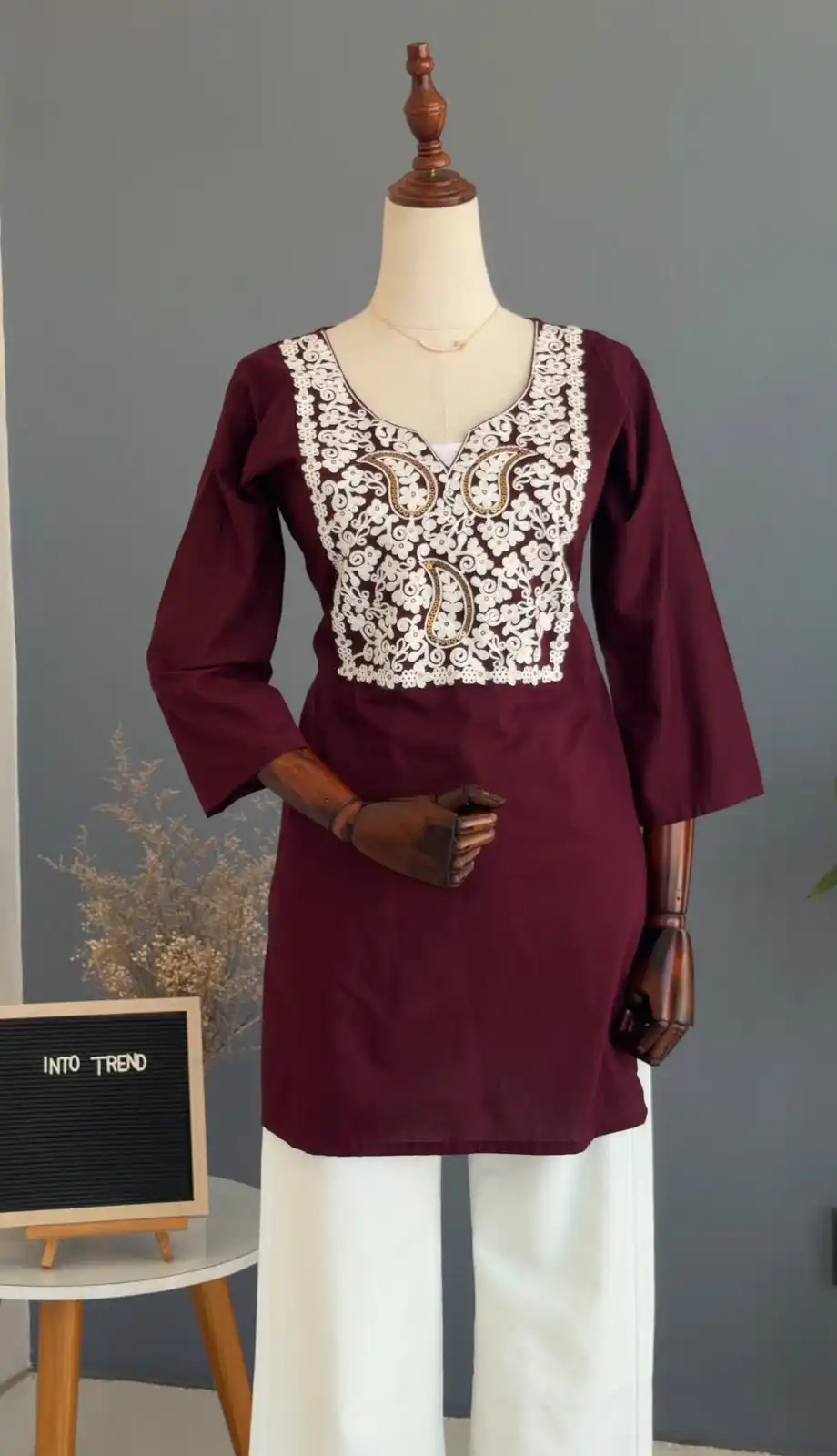 Product image of KASMIRI DESIGN HEENA EMBROIDERY SHORT KURTHI
