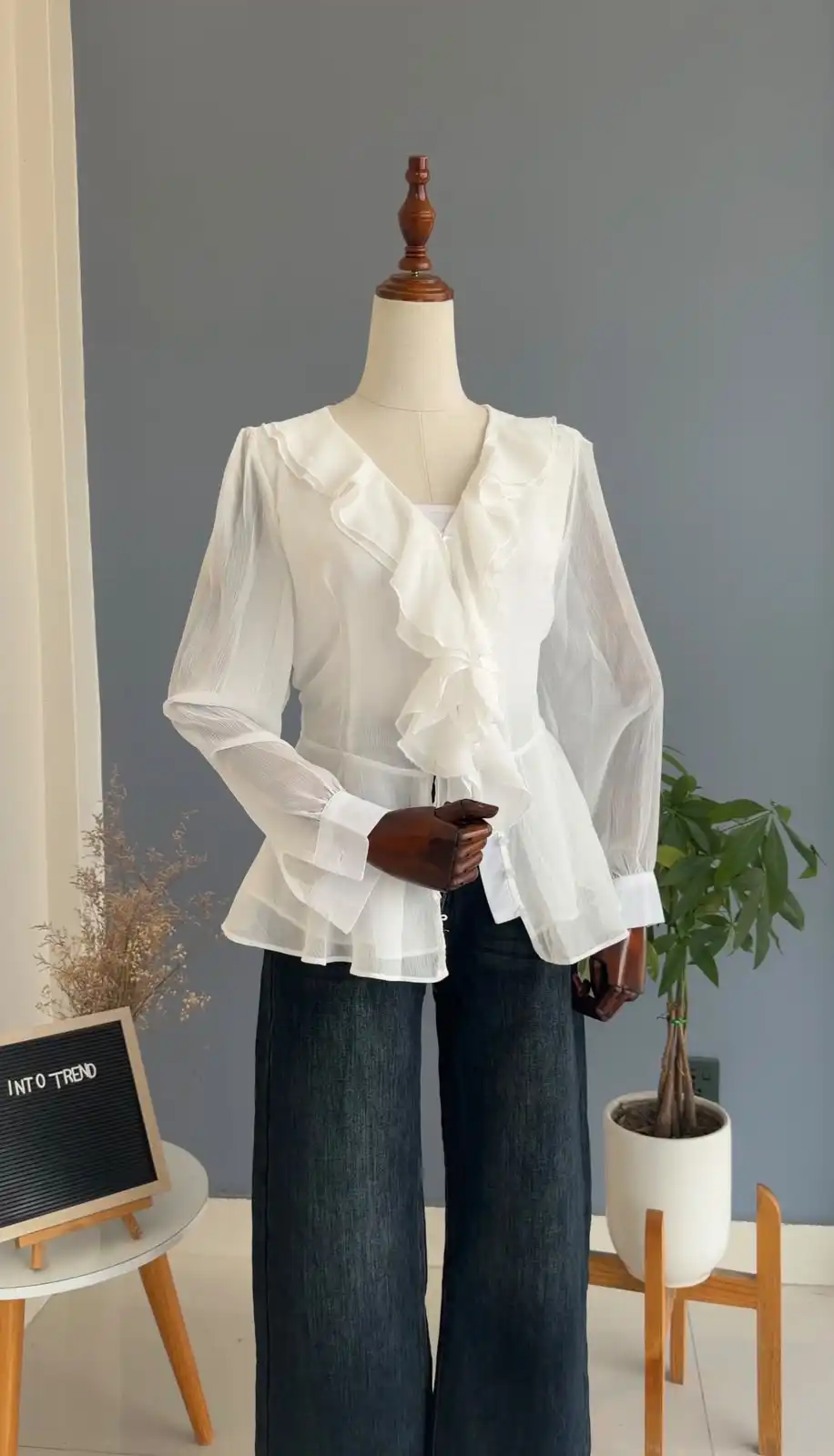 Product image of R1 031 CHIFFON RUFFLE TOP