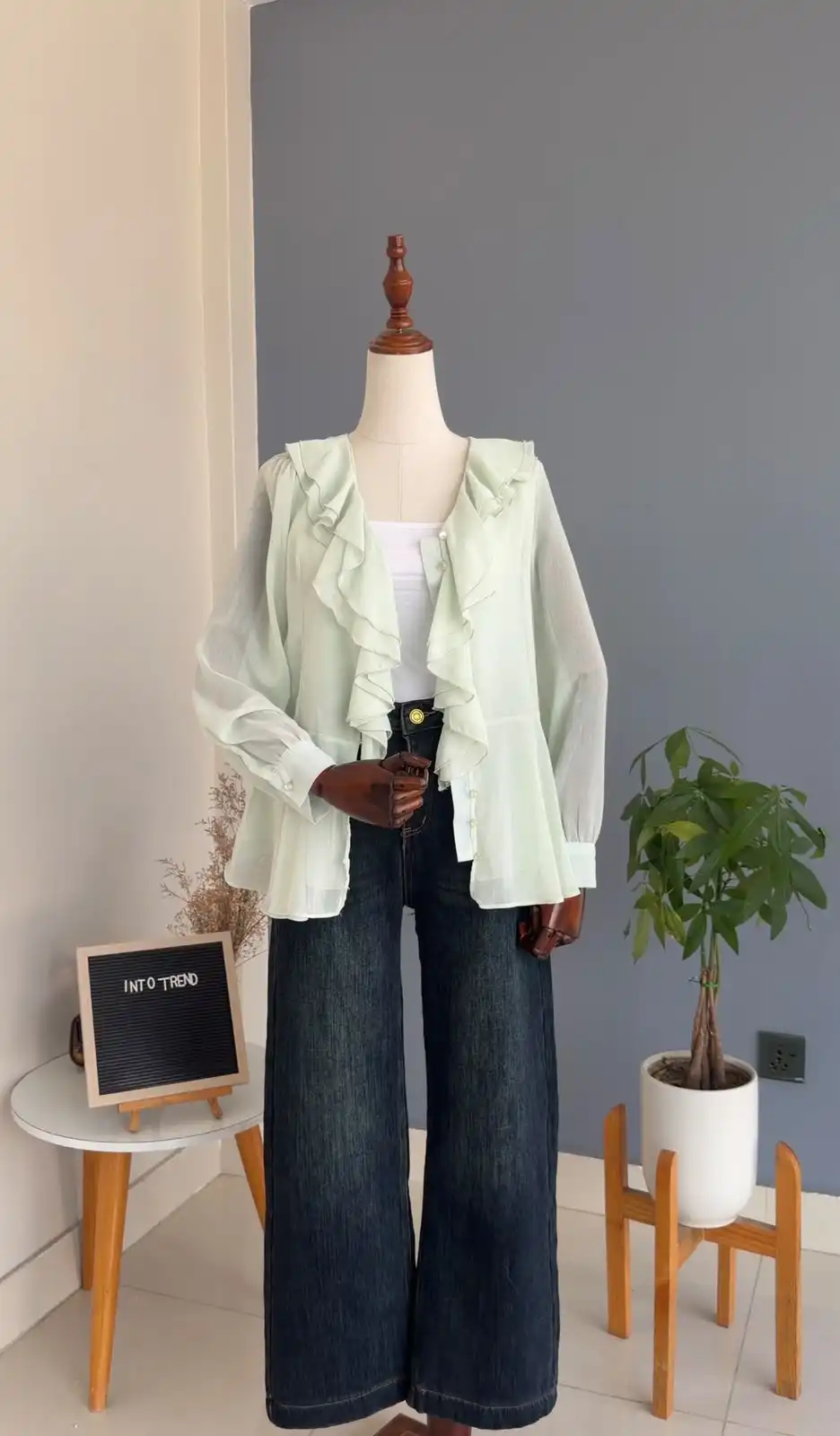 Product image of R1 031 CHIFFON RUFFLE TOP