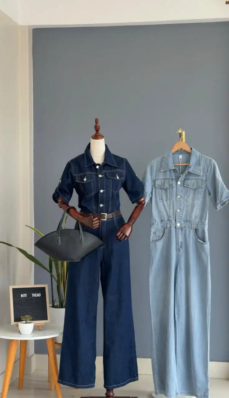 Product image of R5 154 DENIM JUMPSUIT WITH BELT