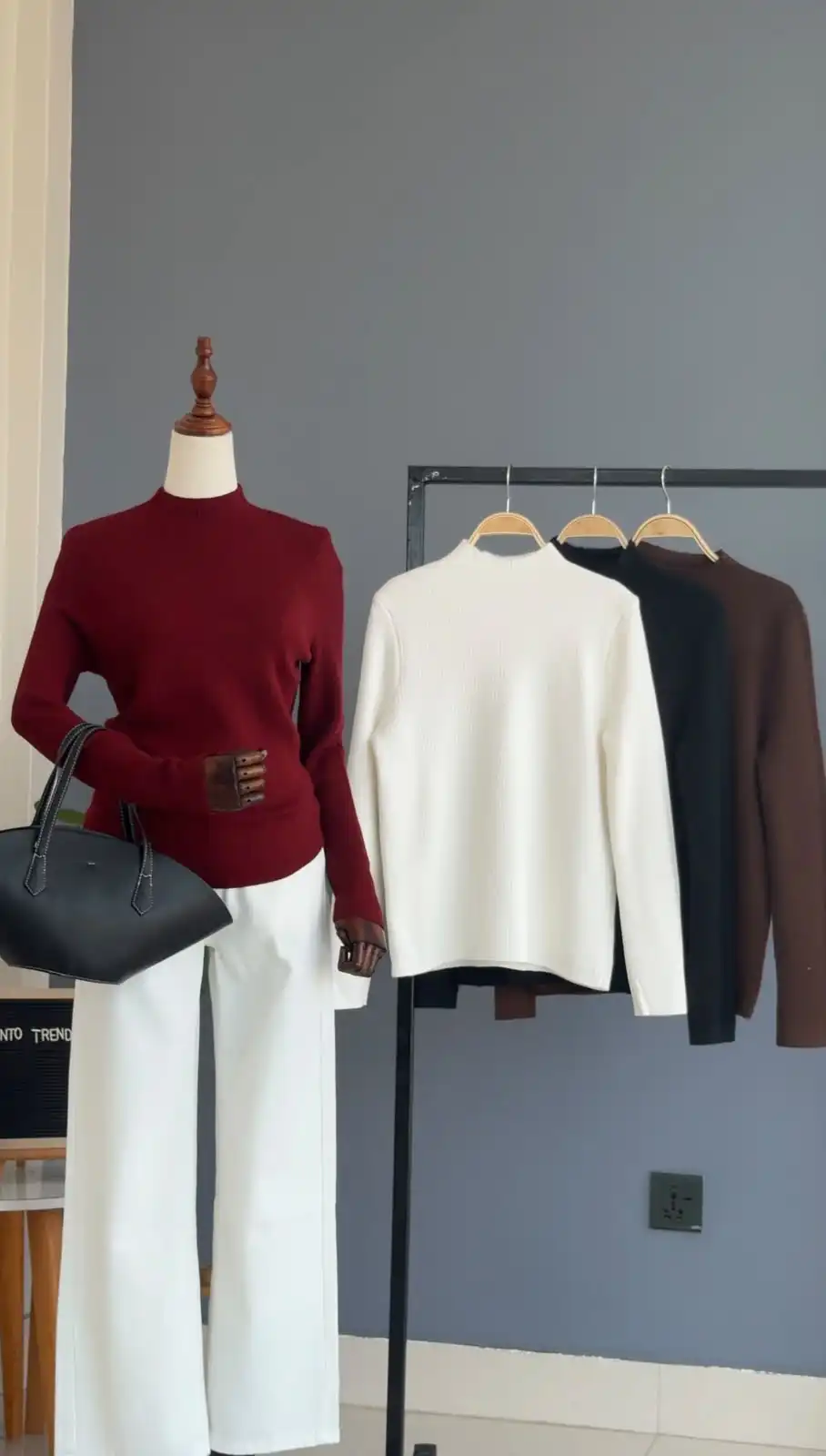 Product image of HIGH NECK SWEATER WITH FUR