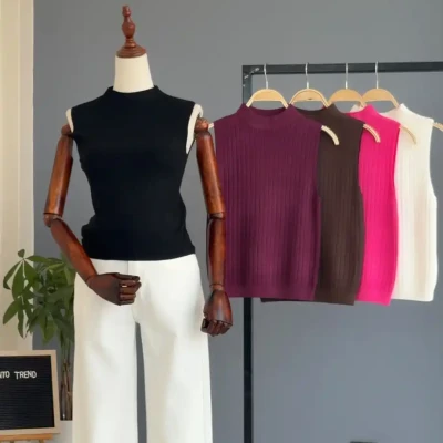 STRIP TEE NECK WITHOUT SLEEVE