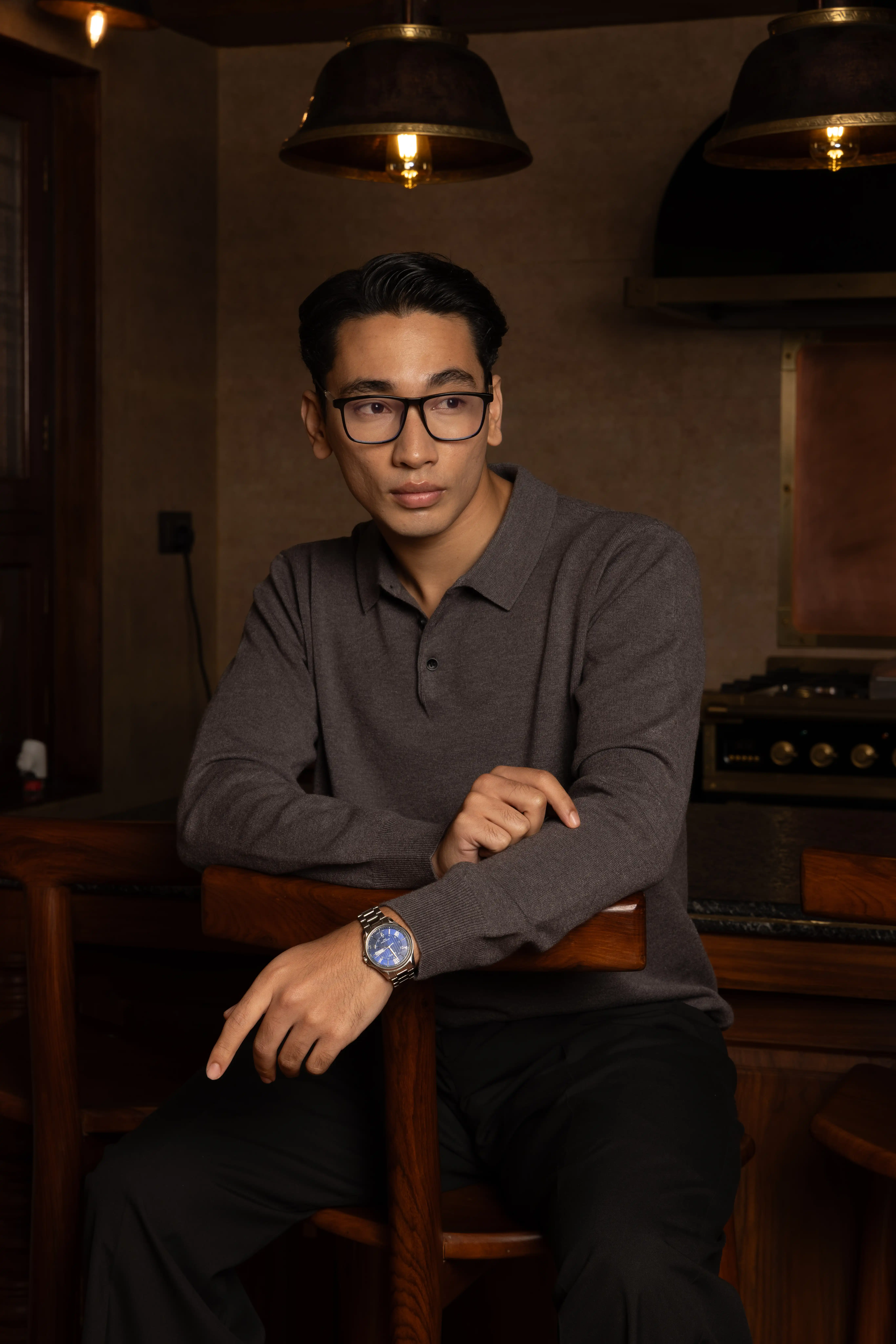 Product image of Men’s Cotton Sweater with Polo Collar