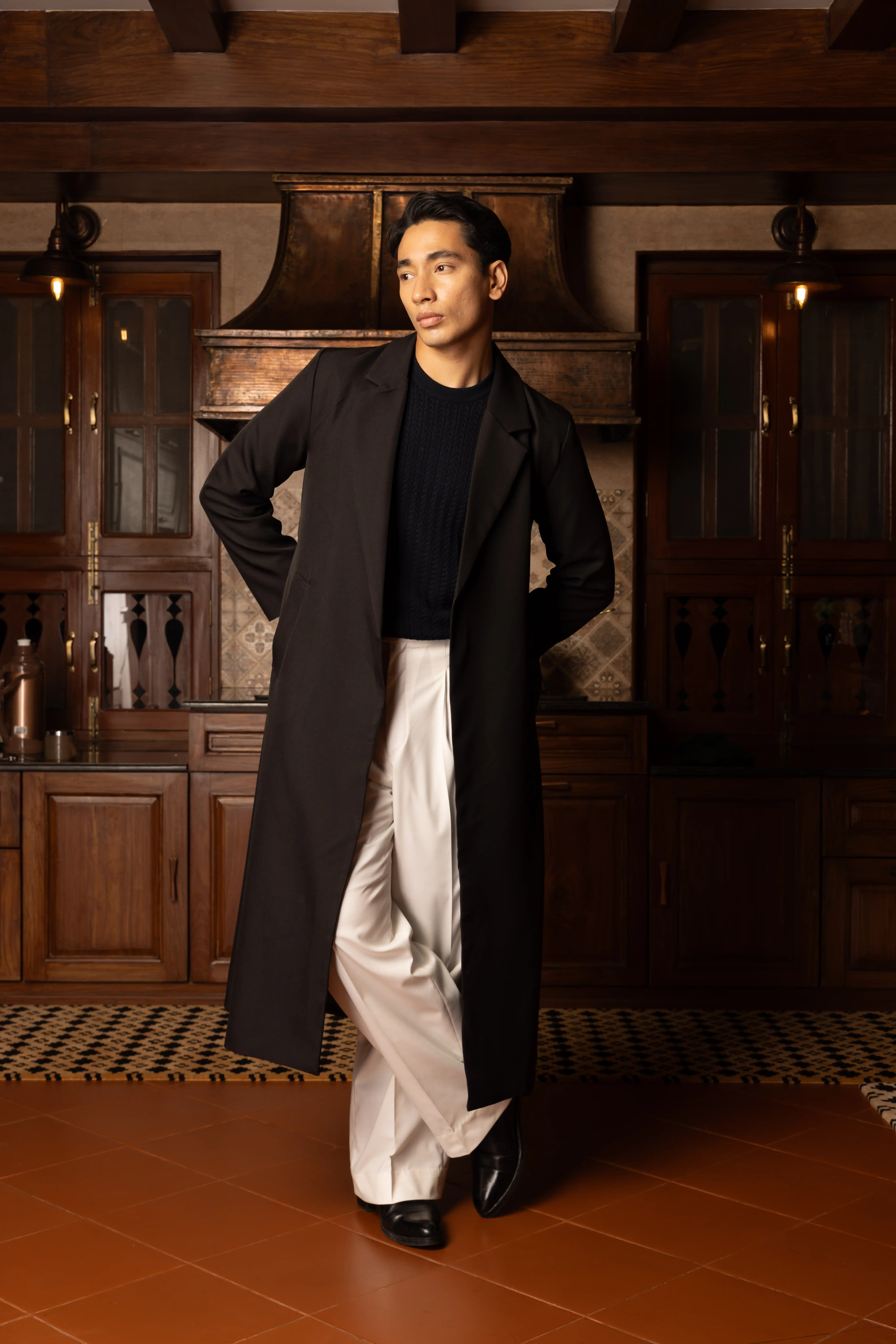 Product image of RELAXED FIT COAT WITH BELT: