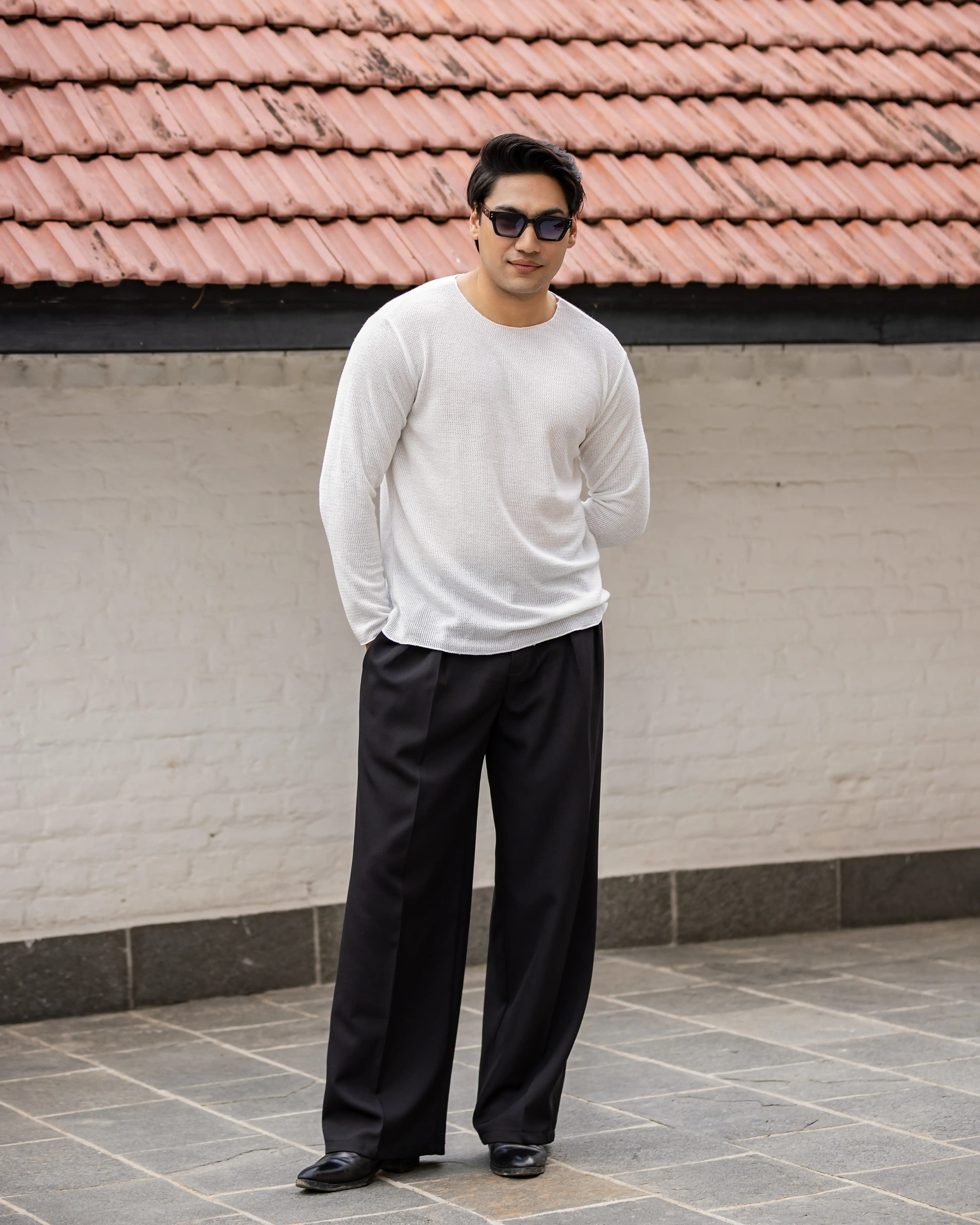 Product image of WAFFLE-KNIT LONG SLEEVE T-SHIRT