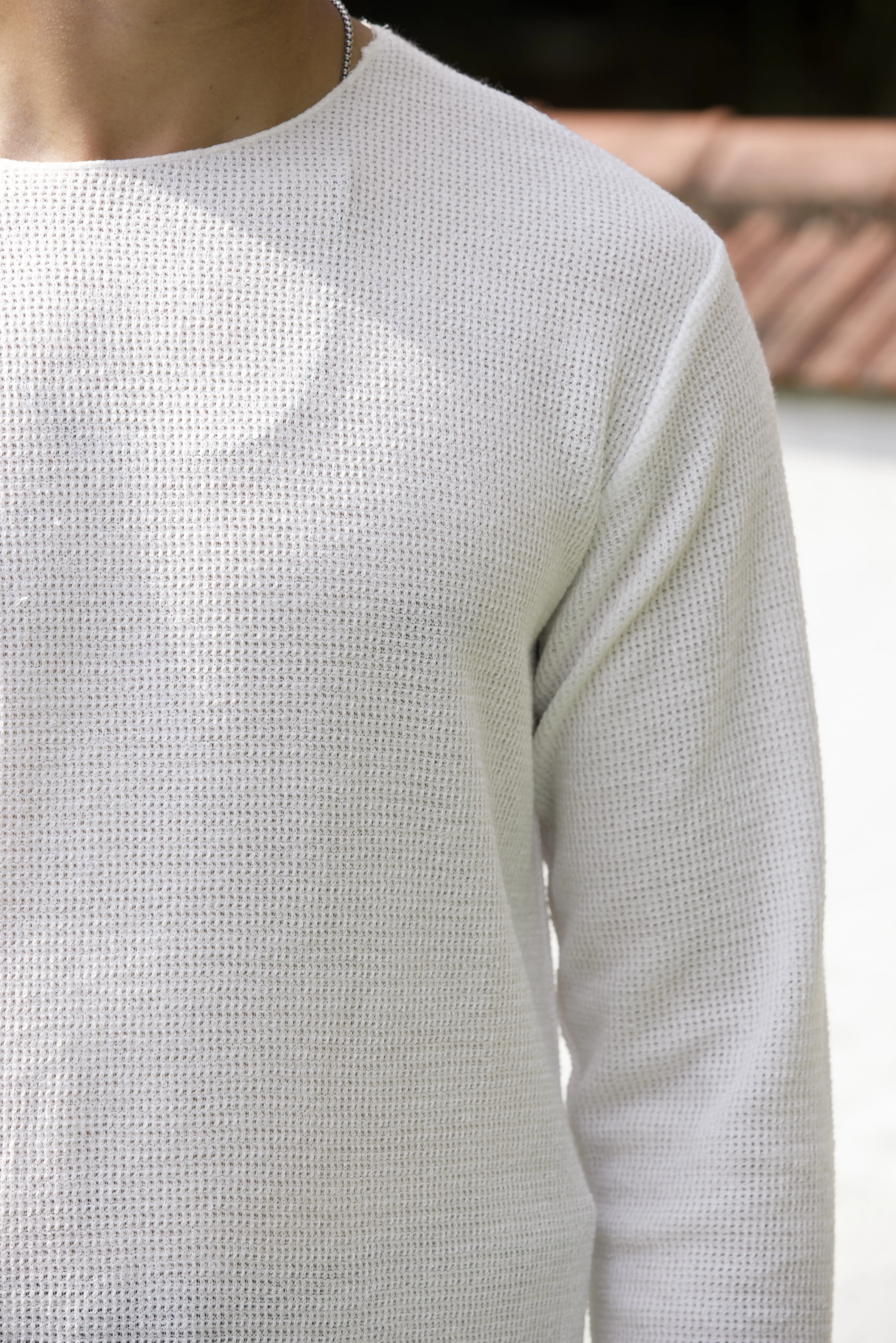 Product image of WAFFLE-KNIT LONG SLEEVE T-SHIRT